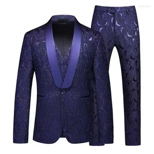 Costumes pour hommes Blanc Noir Bleu Marine 2 pièces Ensemble complet Costume élégant pour mariage Business Robe Manteau Pantalon Mode Slim Fit Plus Taille 7XL