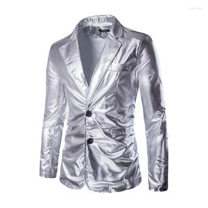Herenpakken groothandel- mode persoonlijkheidsoptredens mannen jassen blazers kleden zilver goud zwart slanke waterdichte jassen maillot