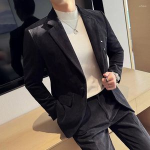 Trajes para Hombre Traje De Dos Piezas De Lana Engrosada De Invierno (Pantalones Blazer) Moda Slim Casual Oficina De Negocios Trabajo Ropa De Baile para Hombres