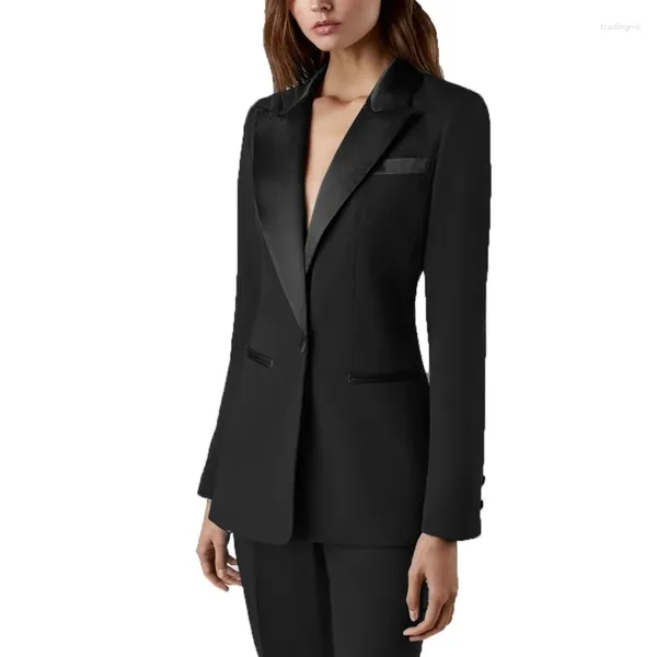 Costumes masculins Femmes Suit 2 pièces tenues pour les smoking de mariage Bureau de fête de fête Slim Fit Business Lady Blazer Jacket avec pantalon