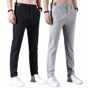 Mannen Zomer Ijs Casual Broek Rechte Buis Losse Elastische Sneldrogend Jeugd Sport Ademende Broek Mannen Slanke Broek y0Cp #