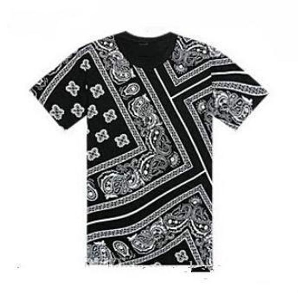 Lo último de verano para hombres Swag La Rhude Bandana estampado HARAJUKU Ktz flores anacardo Hip Hop camiseta de talla grande