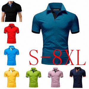 Polo d'été pour hommes Homme Busin Casual T-shirt Respirant Golf Sportwear Tops à manches courtes pour hommes Taille S-8XL A8Nt #