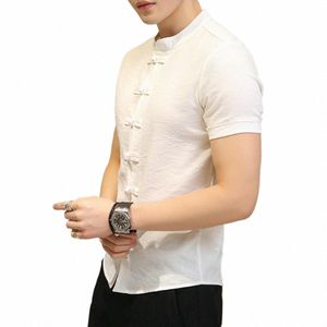 Mannen Zomer Shirts Traditial Chinese Tang Pak Mannen Plus Size Zomer Korte Mouw Kung Fu Uniform Herenkleding 2021 x5c1 #