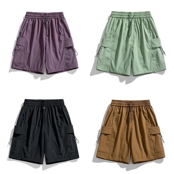 Shorts d'été pour hommes-conception taille haute élastique solide avec poches, pantalons de travail décontractés, coupe ample, Style anglais, pantalons à la mode