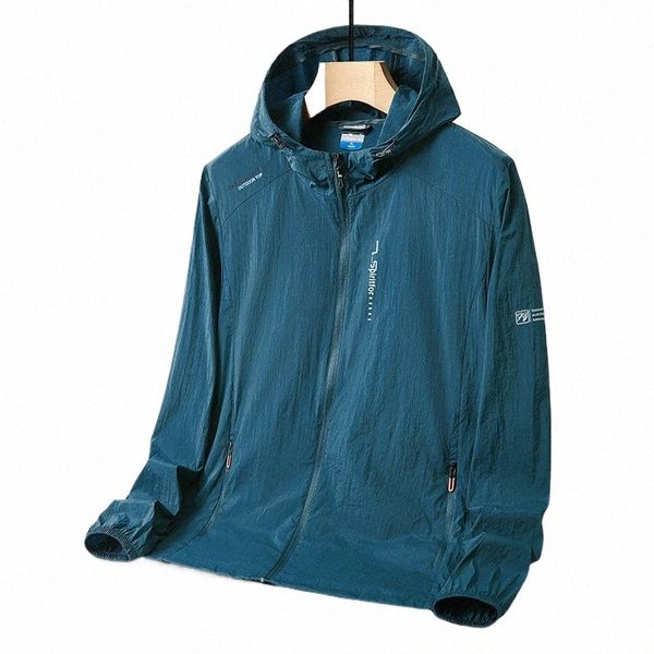 Peau d'été pour hommes Veste de randonnée à séchage rapide Imperméable Sun UV Protecti Manteaux Hommes Sports de plein air Pêche Cam Veste de course A0UK #