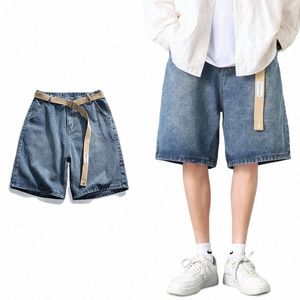 Hommes Summer Wide Leg Denim Shorts 2023 Nouveau Casual Droit Court Lâche Jeans Mâle Fi Marque Vêtements Femmes Denim Shorts V1AJ #