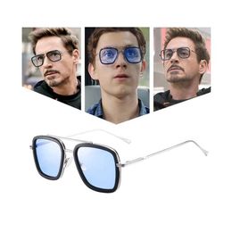 Lunettes de soleil pour hommes, monture carrée rétro, mode, protection UV, Iron Spider-Man, les mêmes lunettes de soleil