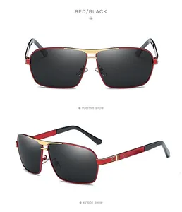 Heren Sunglasses Square Fashion Design Luxe Gepolariseerde Zonnebril Driver rijden Spiegel