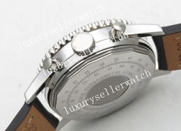 Montres-bracelets automatiques Super 41 mm pour hommes Mouvement chronographe ETA 7750 Cadran bleu noir avec sous-cadrans blancs Montre bracelet en cuir à chiffres HOT