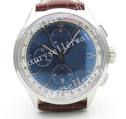 Heren Super BL Factory V2 Ultimate Men's Automatic Movement Chronograph 42mm SS/Le Blue BLS Asia 7750 Brown Watch Band Polshipes