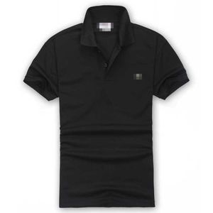 Chemise de marque à manches courtes pour hommes, col en V, col rabattu, T-shirt brodé rétro, confortable, Slim Fit, vêtements d'été