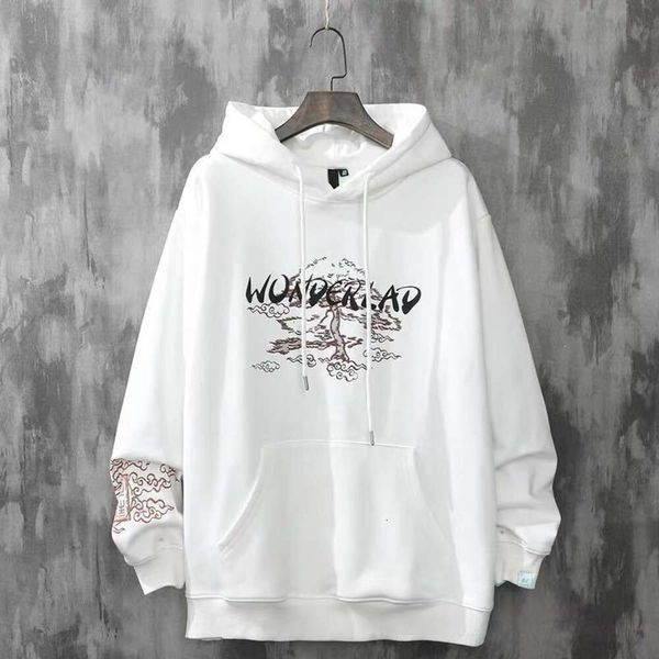 Suéter para hombre de felpa China-chic Harajuku viento Otoño Invierno suelto con capucha gruesa Top marca de moda Hip-hop abrigo para estudiantes