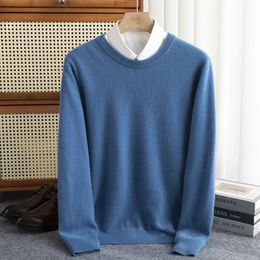 Pulls pour hommes 100% Pure laine pull hommes automne hiver o-cou pulls affaires décontracté chemise de base tricot de haute qualité chaud mâle pull 231211