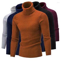 Pulls pour hommes 14 couleurs! Pull à col roulé pour hommes hiver décontracté tricoté garder au chaud Fitness hommes pulls hauts