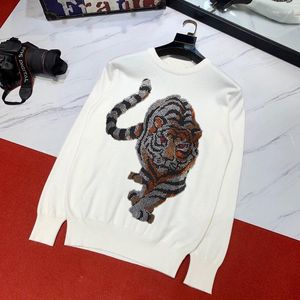 Pulls pour hommes 2022 mode surdimensionné pull pour hommes strass brillant grand tigre pull personnalité