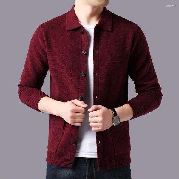 Hommes chandails 2022 haut de gamme laine Designer épais automne hiver mode câble tricot pull veste hommes décontracté manteaux coréen hommes vêtements