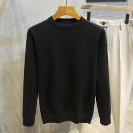 Herentruien 2022 Men Sweater Solid Color Gebreide pullover Crewneck Patchwork Sleeve Winter Jumper voor dagelijkse slijtage