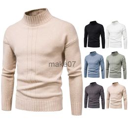 Maglioni da uomo 2023 Autunno e inverno Nuovo commercio estero Camicia lavorata a maglia tinta unita da uomo Maglione a collo alto casual Top J230802