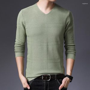 Pulls pour hommes 2023 Automne Mode Polyvalent Pull à col en V Confortable Slim Fit Chemise tricotée Pull à la mode Pull Sous-couche