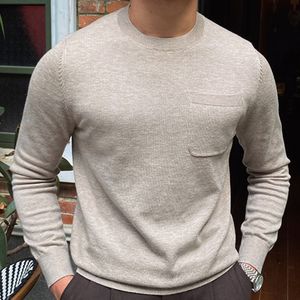 Männer Pullover 2023 Herbst Gestrickte Lange Ärmeln Rundhals Slim Fit Pull Homme Mode Pullover Business Freizeit Herren Pullover Winter 230826