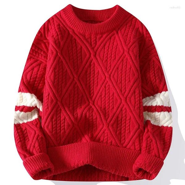 Pulls pour hommes 2023 Automne Pull tricoté Hommes Femmes Hiver Harajuku Pull de Noël Vintage Causal Lâche Streetwear Mâle O Cou