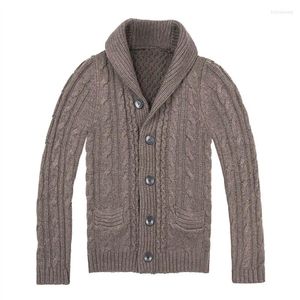 Herentruien 2023 Autumn Winter Heren Gentleman Elegante persoonlijkheid Rapel Cardigan Fashion Male Solid Color Knitted Top 21Q4261