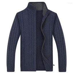 Männer Pullover 2023 Herbst Winter Männer Soild Farbe Pullover Zipper Gestrickte Sweatercoat Männlich Warme Lässige Strickwaren Strickjacke 6XL 7XL