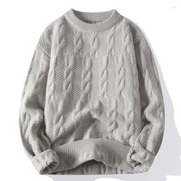 Suéteres para hombres 2023 Otoño Invierno cuello redondo moda suelta estilo Casual suéter grueso y cálido hombres jerseys tamaño M-XXXL M253