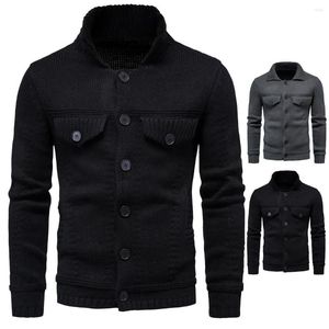 Pulls pour hommes 2023 Automne/Hiver Pull Veste Faux Mode Mâle Bouton Tricot Épais Chaud Cardigan Décontracté