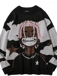 Pulls pour hommes 2023 Haruku Vintage dessin animé Anime pull tricoté gothique hiver femmes Rock Hip Hop Rap pull femmes pull Y2k