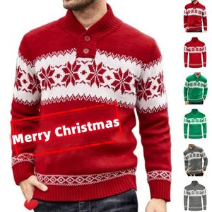 Pulls pour hommes 2023 Hommes Pull Noël Pulls Casual Épaissir Hiver Chaud Pulls Tricotés Rouge Mâle Année Vêtements
