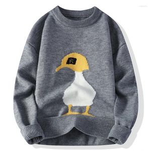 Pulls pour hommes 2023 Mens Cartoon Col rond tricoté doux chaud mâle pulls décontractés hommes de haute qualité automne hiver pull vintage