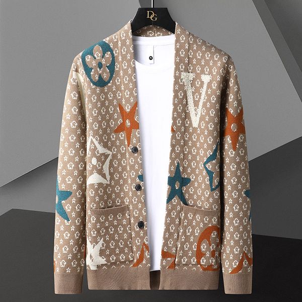 Chandails pour hommes 2023 Nouveau automne hiver marque de luxe mode tricot cachemire cardigan pull style coréen hommes à la mode cardigans veste hommes vêtements