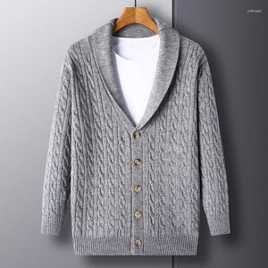Pulls pour hommes 2023 printemps et automne personnalisé jacquard tricoté cardigan coréen décontracté polo pull mode manteau chaud