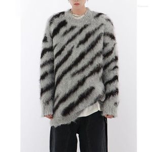 Suéteres masculinos primavera 2023 suéter quente e feminino oversize casais pulôver de tricô liso vintage masculino