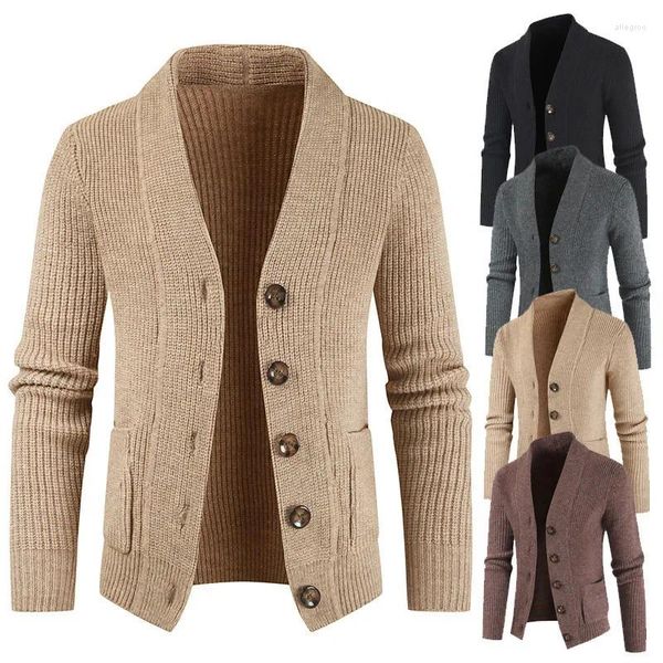 Pulls pour hommes 2023 hiver tricoté cardigan manteau coréen mode bouton de rue pull japonais simple boutonnage porter