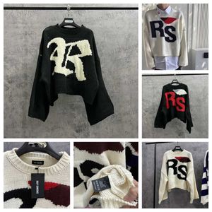 Herentruien 2023FW RAF SIMONS RS SWEATER MEN MEN Women 1 Top Kwaliteit Round Neck Bat Shirt Sheeve Gebreide sweatshirts N2