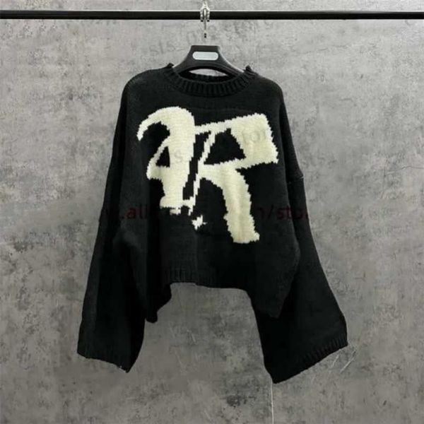 Pulls pour hommes 2023fw RAF SIMONS RS Pull Hommes Femmes 1 Top Qualité Col Rond Bat Chemise Manches Sweat-shirts en tricot u7