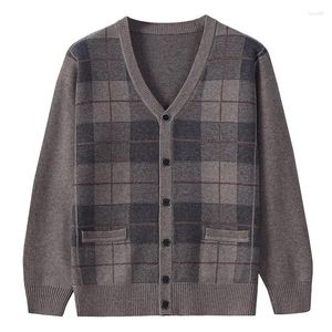 Pulls pour hommes 2024 automne hommes pull mode col en v manteau à manches longues hiver veste cardigan à boutonnage unique