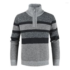 Herensweaters 2024 Herfst/Winter Modetrend Ritsvest Gekleurde casual gebreide trui met opstaande hals