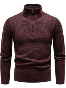 Chandails masculins 2024 Velvet d'automne / hiver épaissis manteau de couleur solide cardigan tricot grand pull en tricots pour hommes
