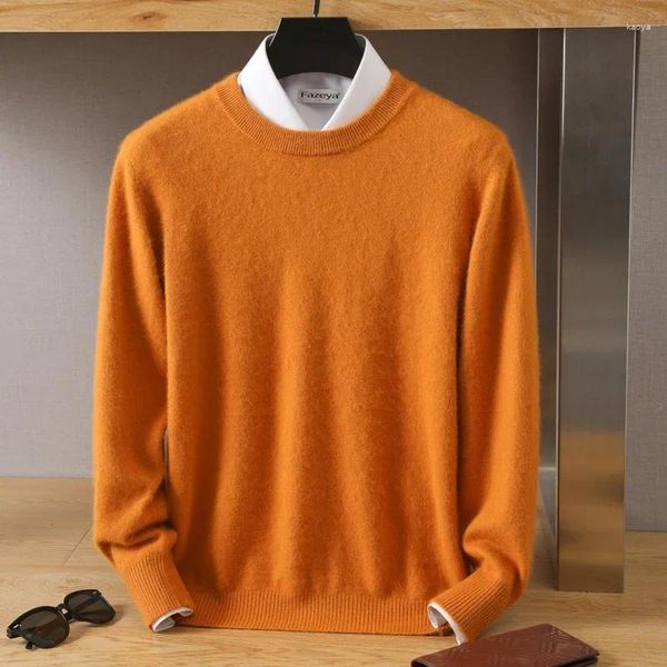Sweaters para hombres 2024 Fashion Autumn/Winter Mink Cajeza resistente a la ropa fría Color sólido Color sólido