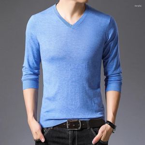 Pankys masculins 2024 Brand de mode V-Neck Treat tricot décontracté Botting Slim Fit Sweater Muscle Brothers Long à manches