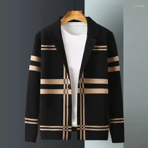 Pulls pour hommes 2024 haut de gamme automne vêtements cardigan manteau mode coréenne veste tricotée printemps et décontracté