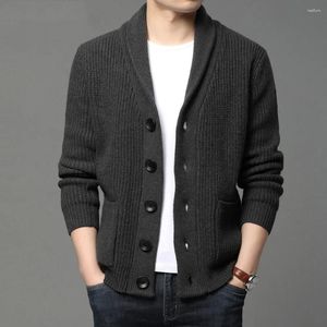 Pulls pour hommes 2024 Designer de laine haut de gamme épais automne hiver marque mode câble tricot pull veste hommes manteaux décontractés vêtements pour hommes coréens