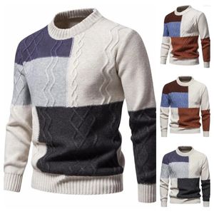 Pulls pour hommes 2024 Pull automne et hiver couleur col rond sous-couche en tricot