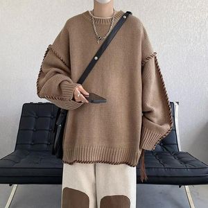 Suéteres para hombres 2024 suéter de invierno para hombres y mujeres Vintage suelto cuello redondo manga larga ropa de café hecha a mano