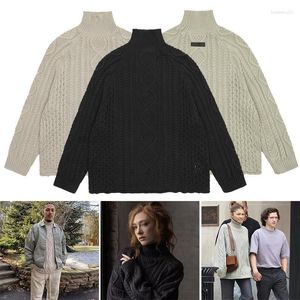 Suéteres masculinos 23 de invierno de invierno octava colección casual jacquard jacquard suéter de punto alto hombre hombres hip hop streetwear de gran tamaño