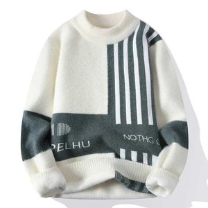 Ponts masculins # 4374 Noir blanc vert Tricotwear Pullover masculin Hiver Mens Pullaters Pulls O-Neck LETTRES CHALD